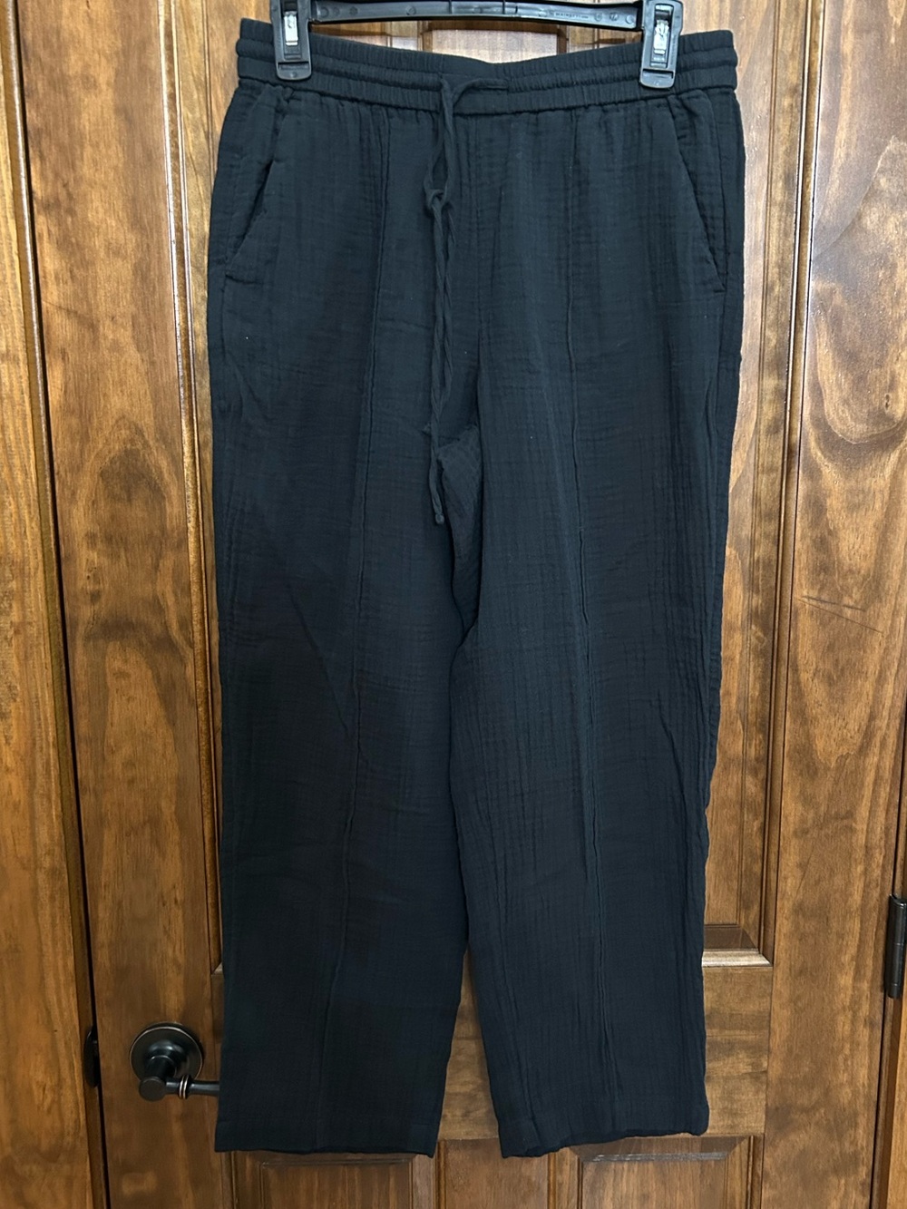Re-Imagined by J Crew Women’s Seaside Pant in Soft Gauze Black Small   (E-41)